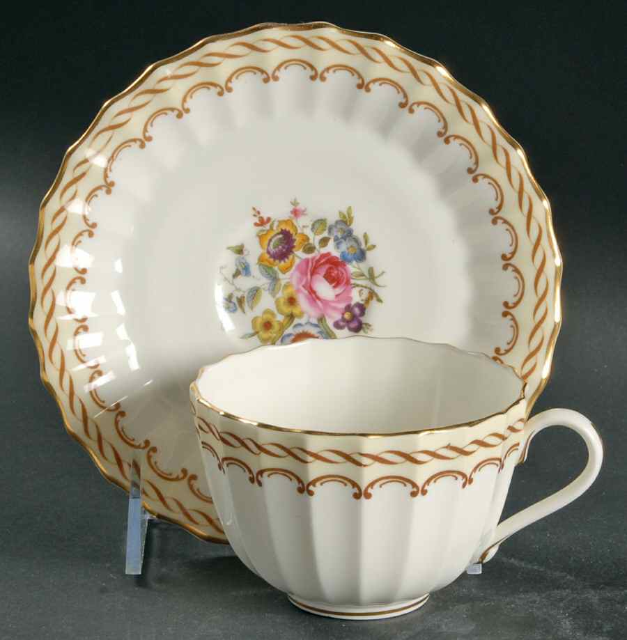 Kempsey Flat Cup & Saucer Set by Royal Worcester-1