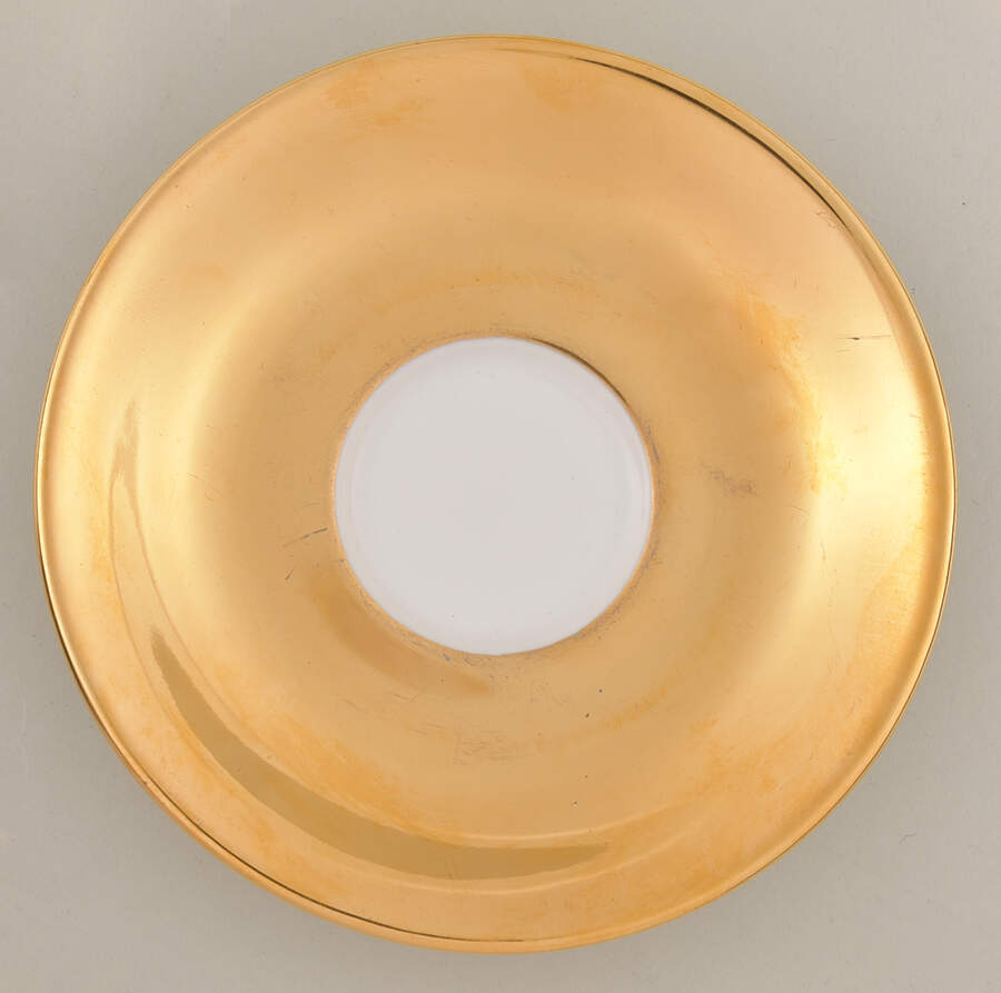 Lustre Gold Saucer for Flat Demitasse Cup by Royal Worcester-1