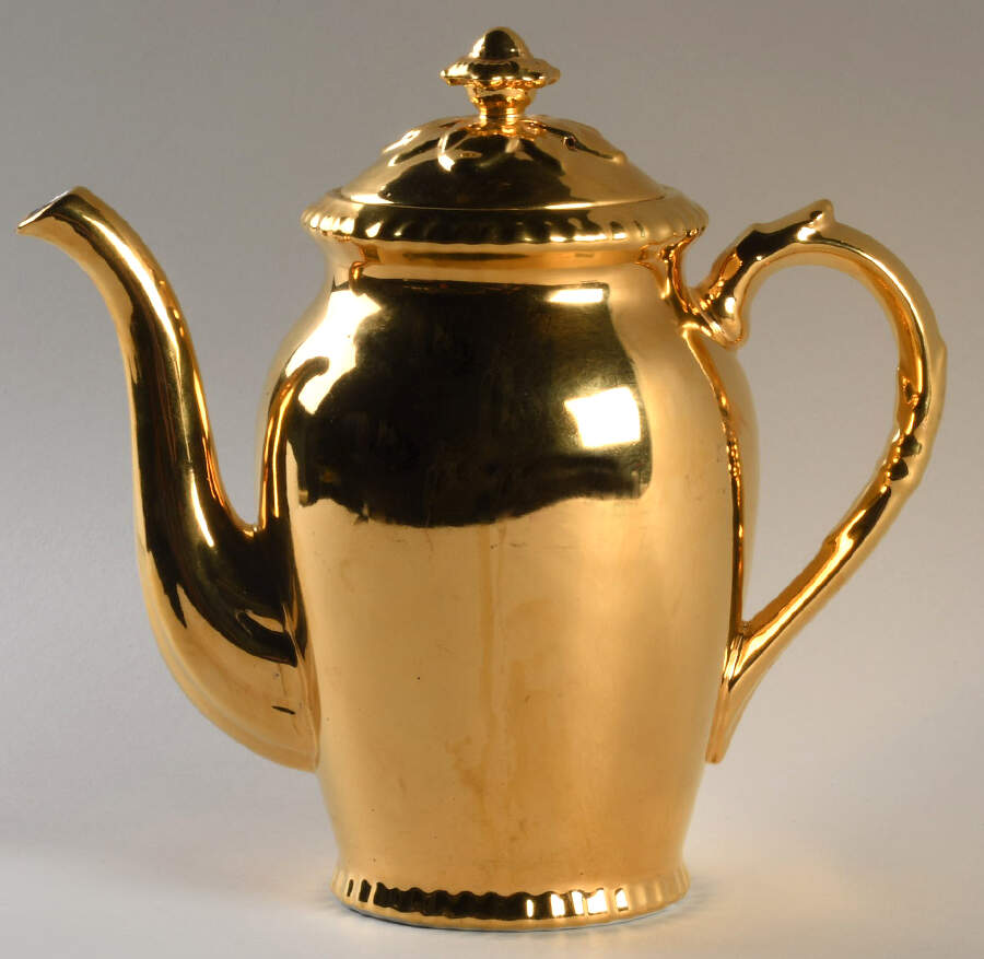 Lustre Gold Coffee Pot & Lid by Royal Worcester-1