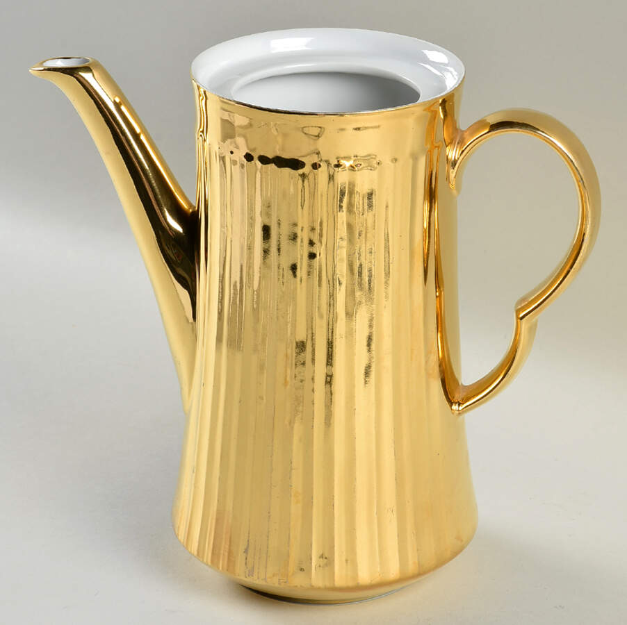 Lustre Gold Coffee Pot No Lid by Royal Worcester-1
