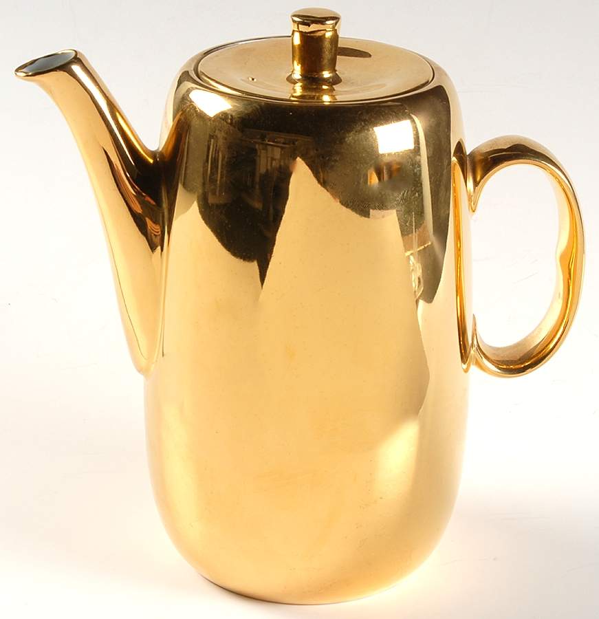 Lustre Gold Coffee Pot & Lid by Royal Worcester-1