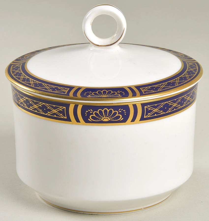 Mountbatten Cobalt Blue (Gold Trim) Sugar Bowl & Lid by Royal Worcester-1
