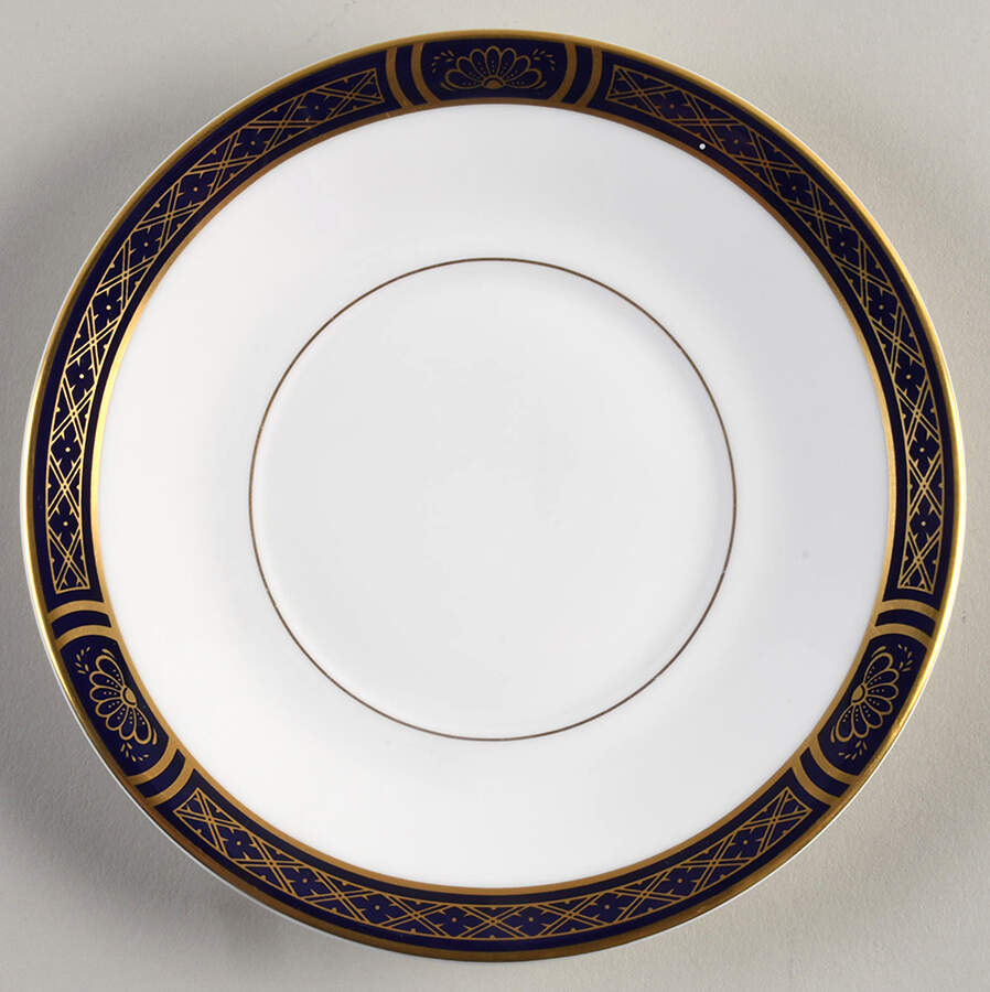 Mountbatten Cobalt Blue (Gold Trim) Saucer for Cream Soup Bowl by Royal Worcester-1