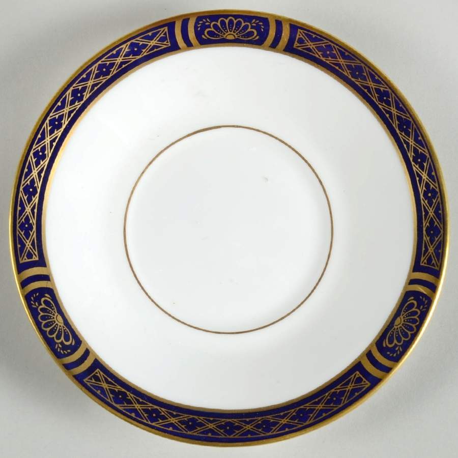 Mountbatten Cobalt Blue (Gold Trim) Saucer for Flat Demitasse Cup by Royal Worcester-1