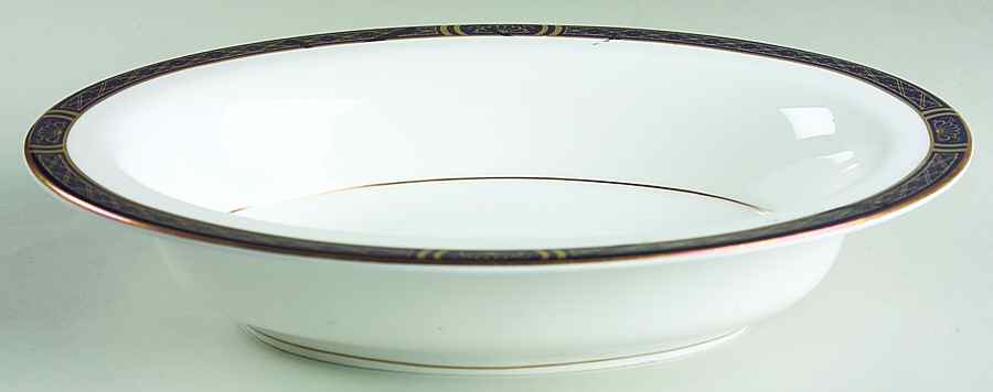 Mountbatten Cobalt Blue (Gold Trim) 10" Oval Vegetable Bowl by Royal Worcester-1