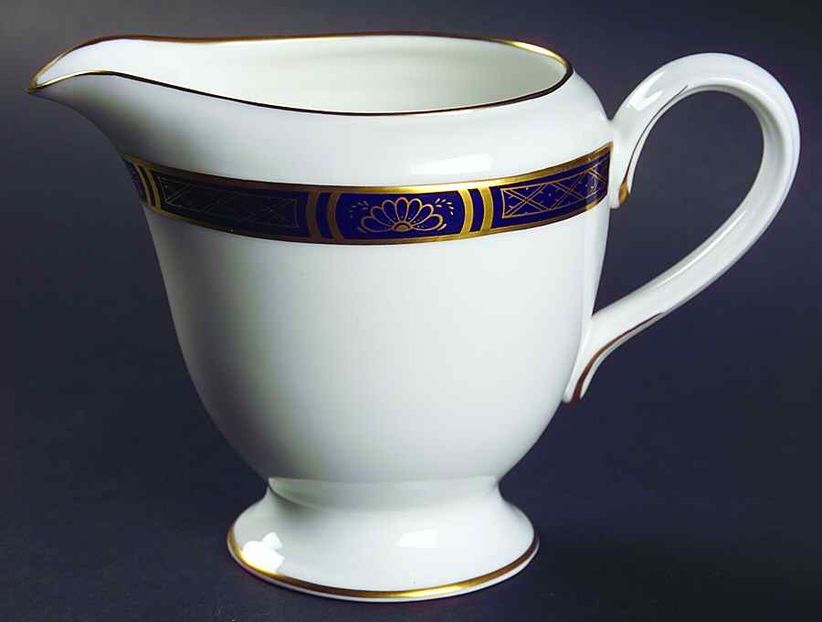 Mountbatten Cobalt Blue (Gold Trim) Creamer by Royal Worcester-1