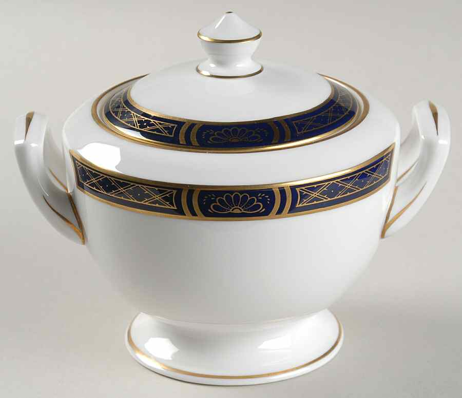 Mountbatten Cobalt Blue (Gold Trim) Sugar Bowl & Lid by Royal Worcester-1
