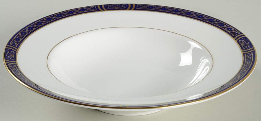 Mountbatten Cobalt Blue (Gold Trim) Rim Soup Bowl by Royal Worcester-1