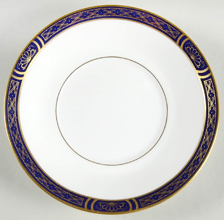 Mountbatten Cobalt Blue (Gold Trim) Saucer for Flat Cup by Royal Worcester-1