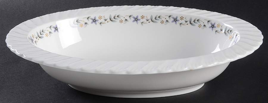Petite Fleur (Swirl) 10" Oval Vegetable Bowl by Royal Worcester-1