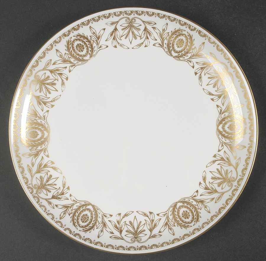 Pompadour Gold and White Cake Plate by Royal Worcester-1