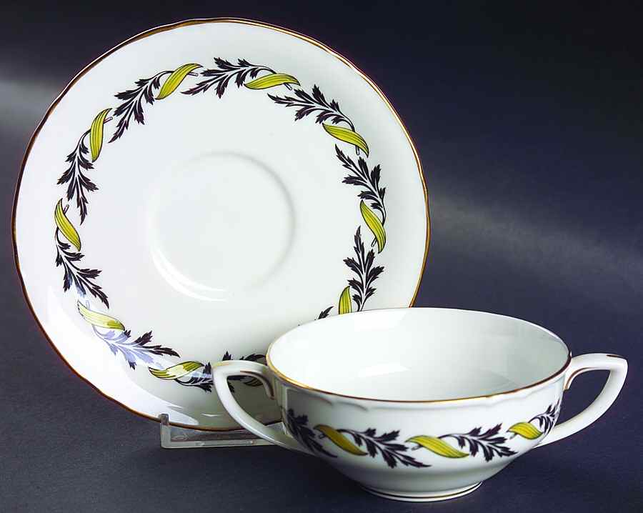 Princess Ann Flat Cream Soup Bowl & Saucer Set by Royal Worcester-1