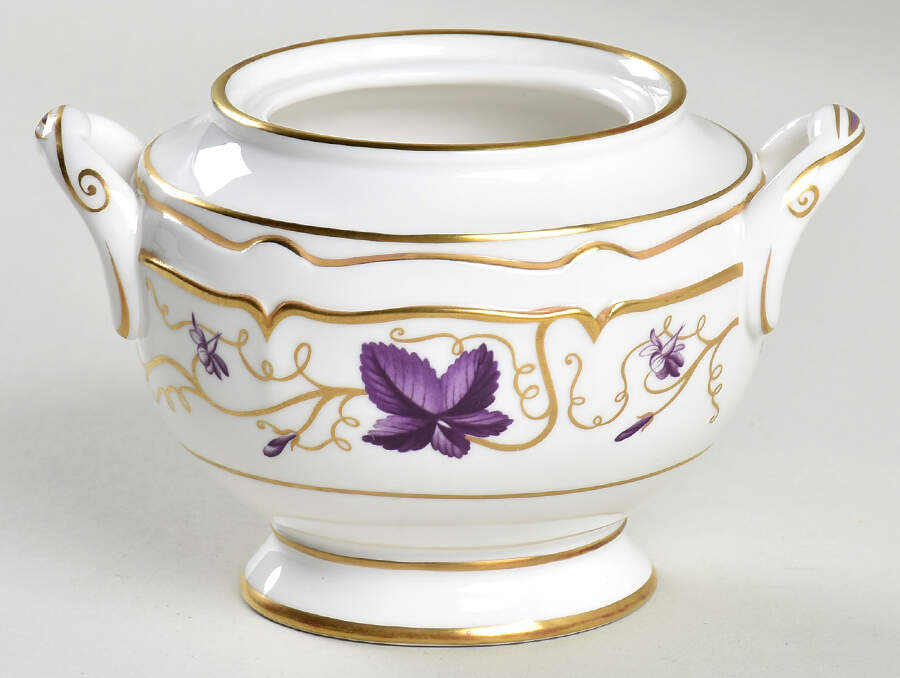 Purple Vine Sugar Bowl No Lid by Royal Worcester-1