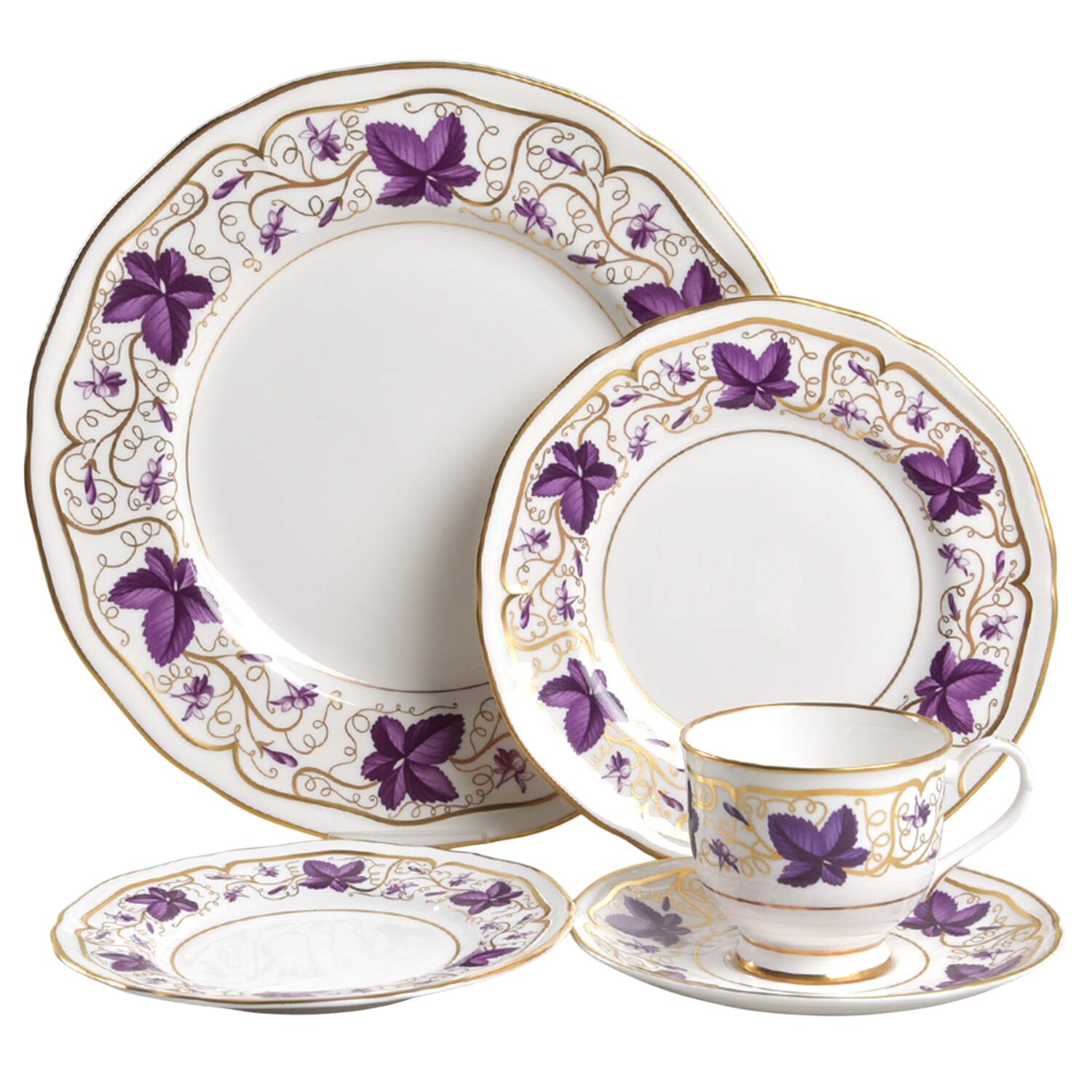 Purple Vine 40 Piece Estate Set by Royal Worcester-1