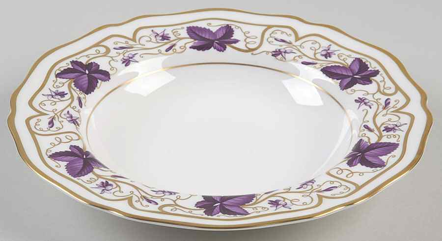 Purple Vine Large Rim Soup Bowl by Royal Worcester-1