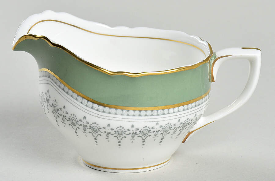 Regency Green and Gray (Newer) Mini Creamer by Royal Worcester-1