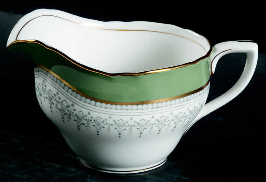 Regency Green and Gray (Newer) Creamer by Royal Worcester-1