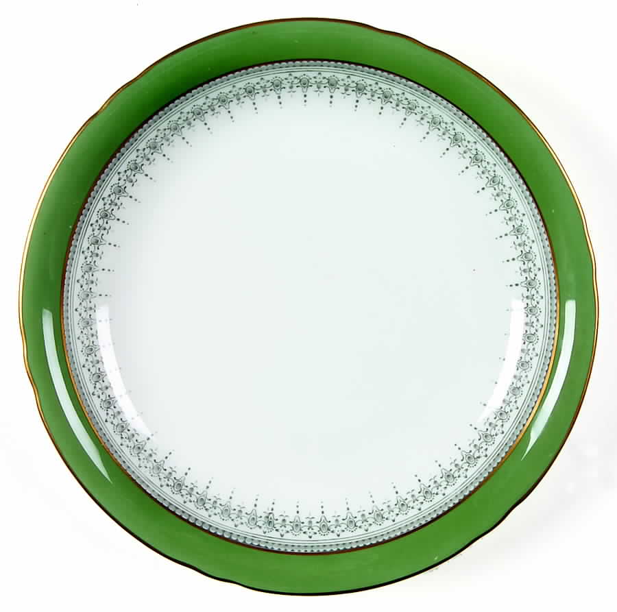 Regency Green and Gray (Newer) Bread and Butter Bowl by Royal Worcester-1