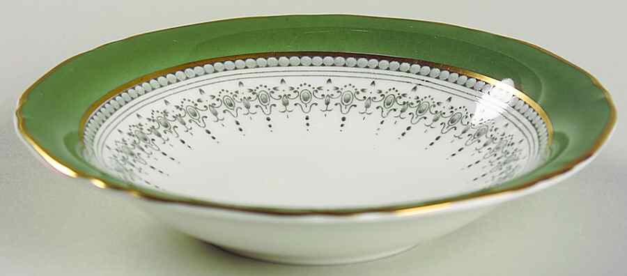 Regency Green and Gray (Newer) Fruit/Dessert (Sauce) Bowl by Royal Worcester-1