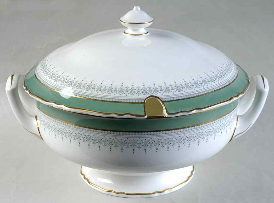 Regency Green and Gray (Newer) Tureen &  Lid by Royal Worcester-1