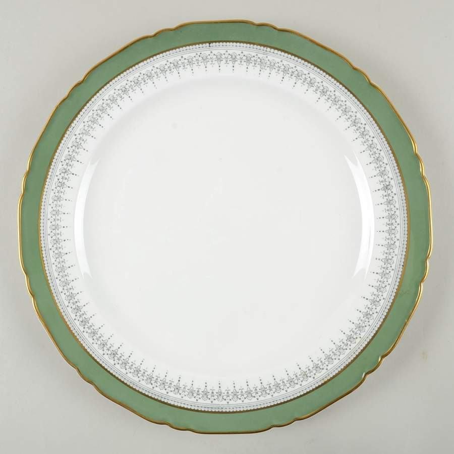 Regency Green and Gray (Newer) 12" Chop Plate (Round Platter) by Royal Worcester-1