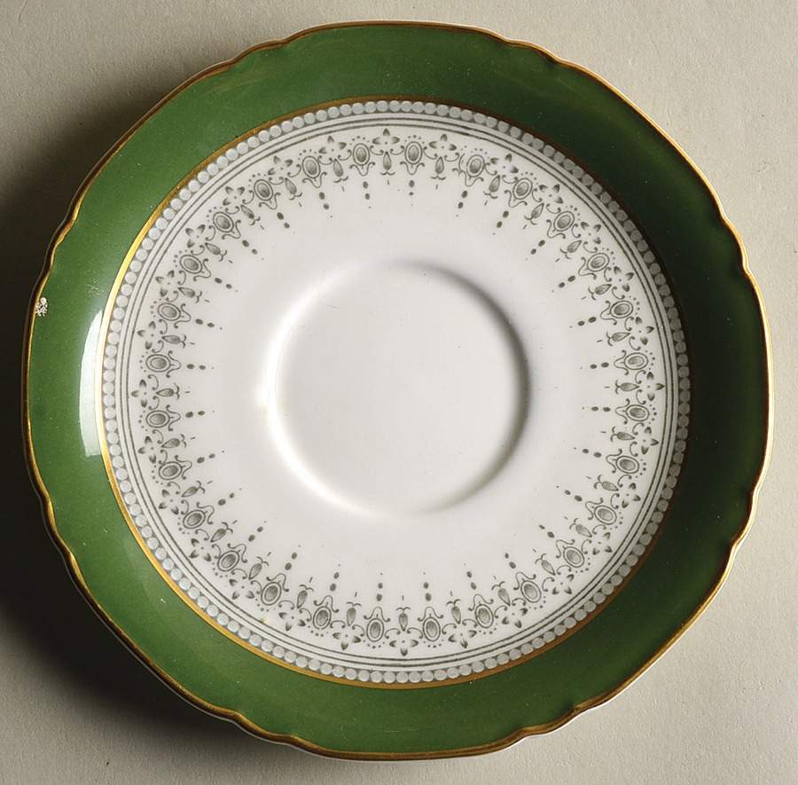 Regency Green and Gray (Newer) Saucer for Cream Soup Bowl by Royal Worcester-1