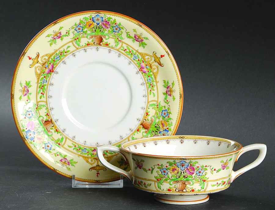 Riviera Footed Cream Soup Bowl & Saucer Set by Royal Worcester-1