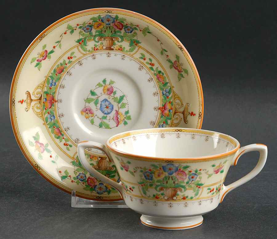 Riviera Footed Bouillon Cup & Saucer by Royal Worcester-1