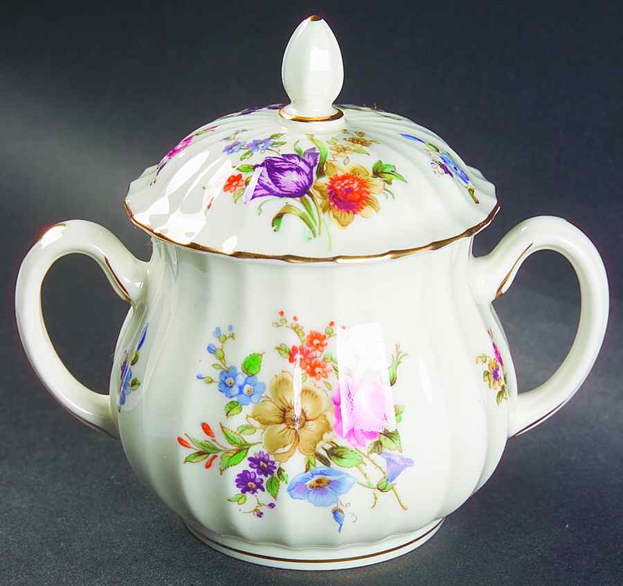 Roanoke Cream Sugar Bowl & Lid by Royal Worcester-1
