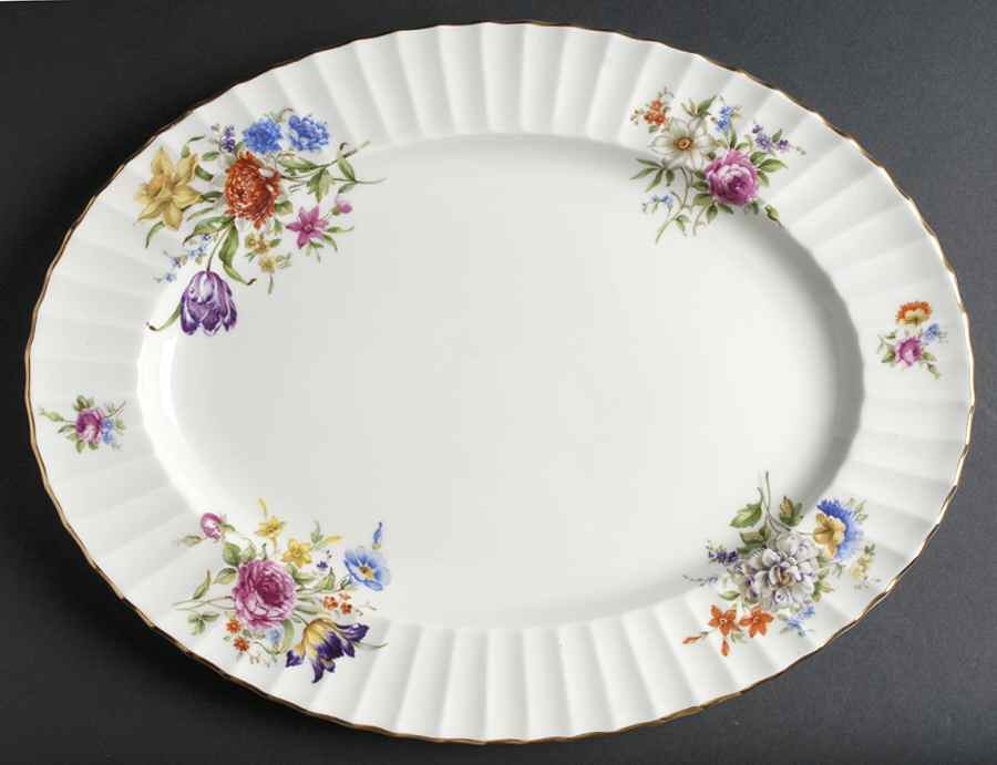 Roanoke Cream 15" Oval Serving Platter by Royal Worcester-1
