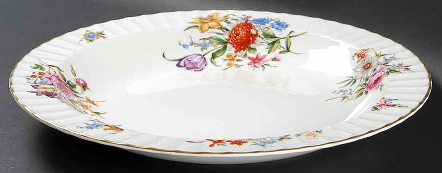 Roanoke White Deep Round Platter by Royal Worcester-1