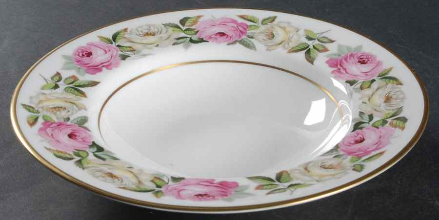 Royal Garden (Solid Inner Rings) Rim Soup Bowl by Royal Worcester-1