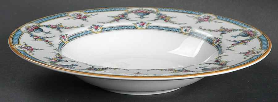 Rosemary Light Blue Black Rim Fruit/Dessert (Sauce) Bowl by Royal Worcester-1