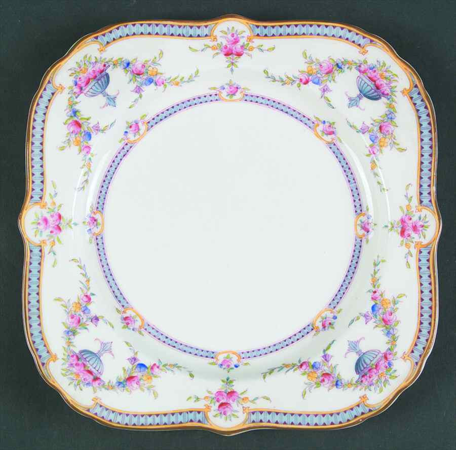 Rosemary Sky Blue White Square Luncheon Plate by Royal Worcester-1