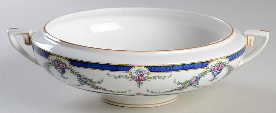 Rosemary Dark Blue White Round Vegetable No Lid by Royal Worcester-1