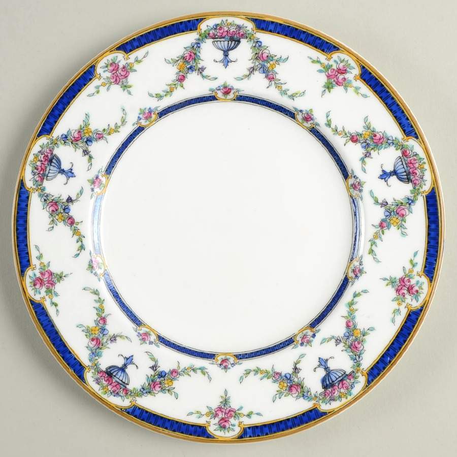 Rosemary Dark Blue White Dessert/Pie Plate by Royal Worcester-1