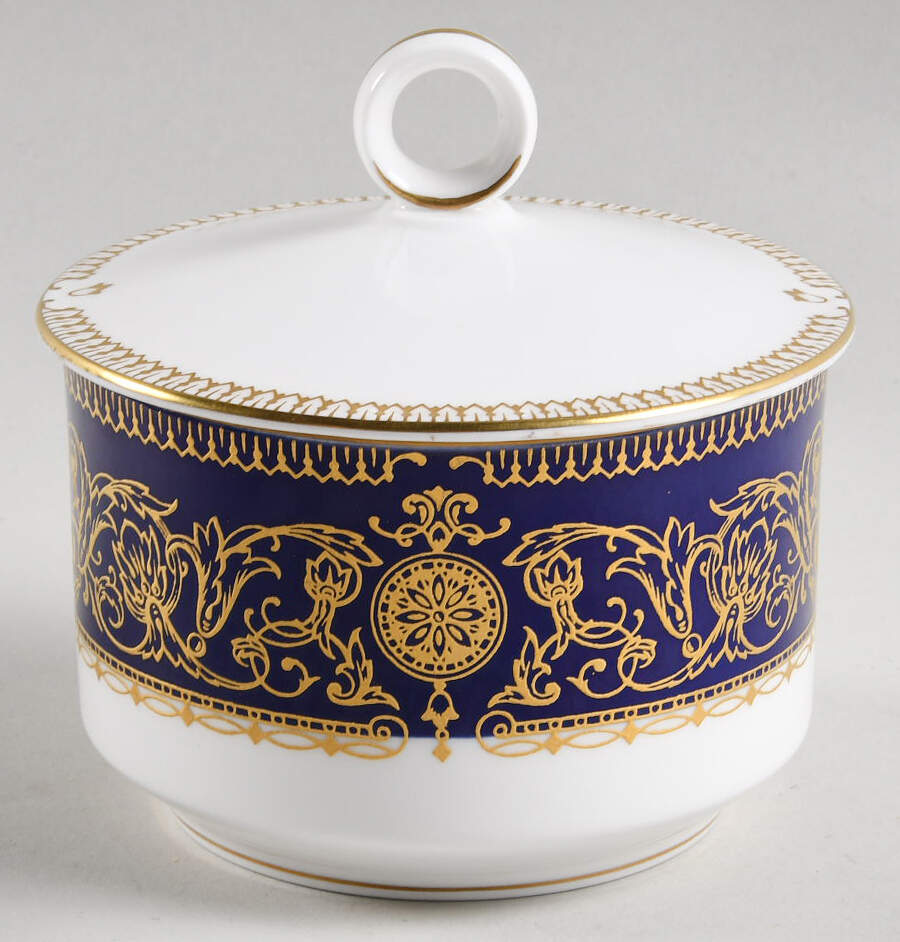 Sandringham Cobalt Blue Sugar Bowl & Lid by Royal Worcester-1