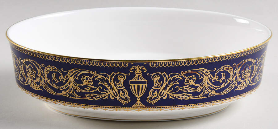 Sandringham Cobalt Blue 9" Oval Vegetable Bowl by Royal Worcester-1