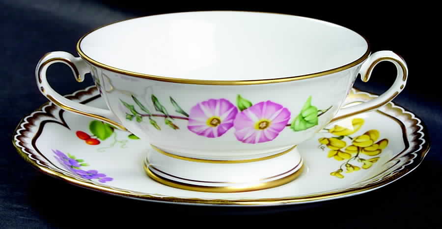 Sandringham Footed Cream Soup Bowl & Saucer Set by Royal Worcester-1