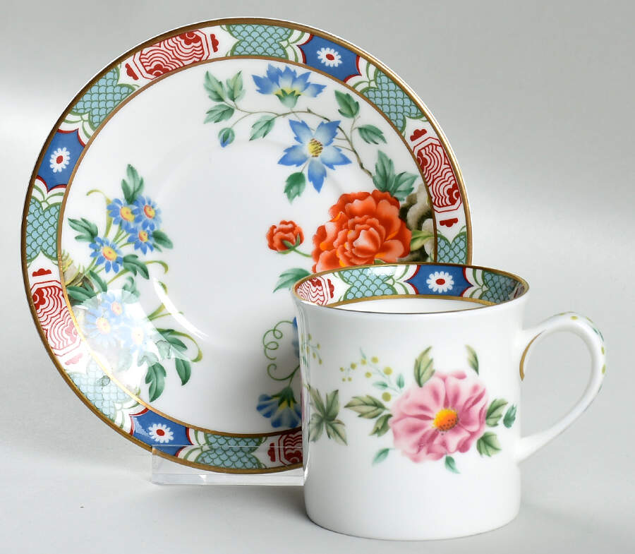 Shantung Flat Demitasse Cup & Saucer Set by Royal Worcester-1