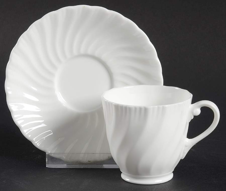 Snowflake Footed Demitasse Cup & Saucer Set by Royal Worcester-1