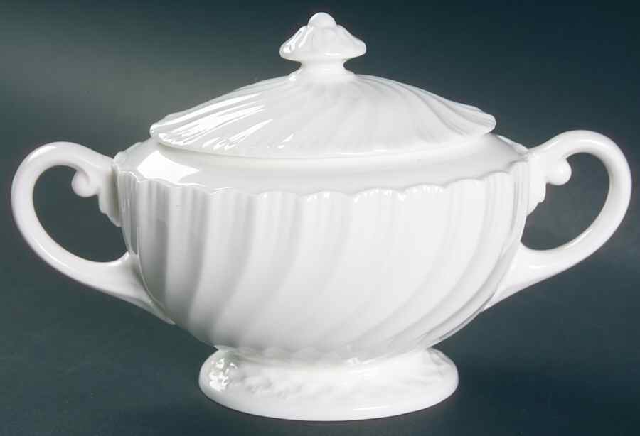 Snowflake Sugar Bowl & Lid by Royal Worcester-1