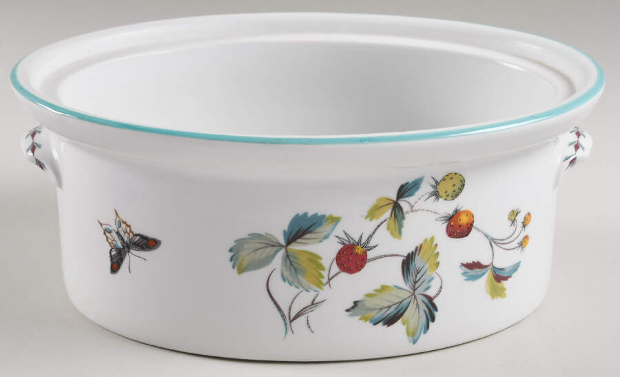 Strawberry Fair (Oven To Table, Bluetrim) 2 Quart Oval Covered Casserole No Lid by Royal Worcester-1