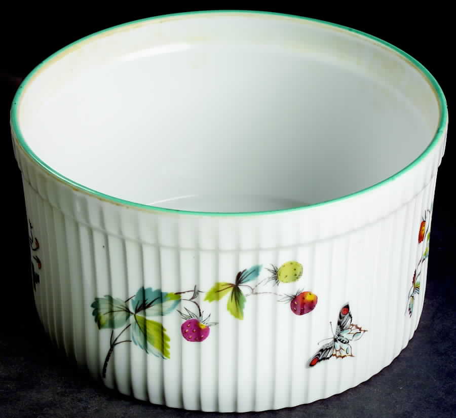 Strawberry Fair (Oven To Table, Bluetrim) 7" Souffle by Royal Worcester-1