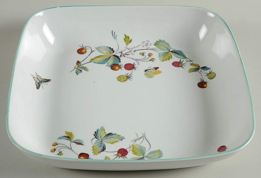 Strawberry Fair (Oven To Table, Bluetrim) 10" Square Baker by Royal Worcester-1