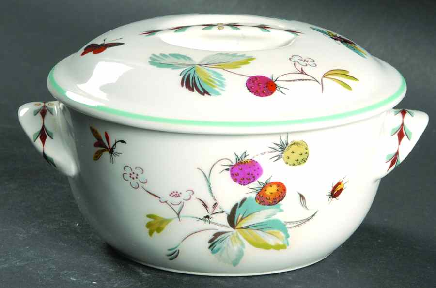 Strawberry Fair (Oven To Table, Bluetrim) Individual Casserole & Lid by Royal Worcester-1
