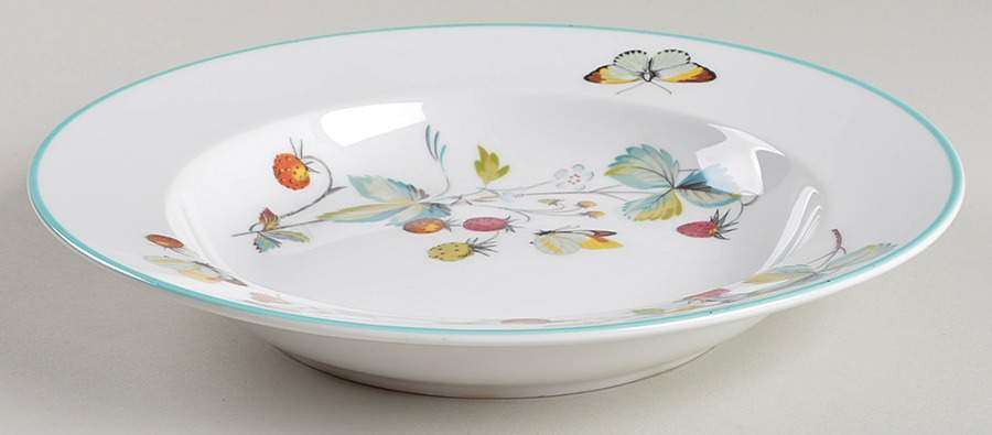Strawberry Fair (Oven To Table, Bluetrim) Large Rim Soup Bowl by Royal Worcester-1