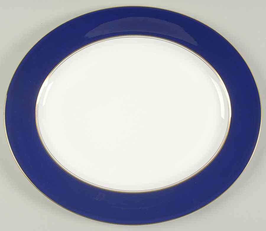 Ventura Cobalt Blue 13" Oval Serving Platter by Royal Worcester-1