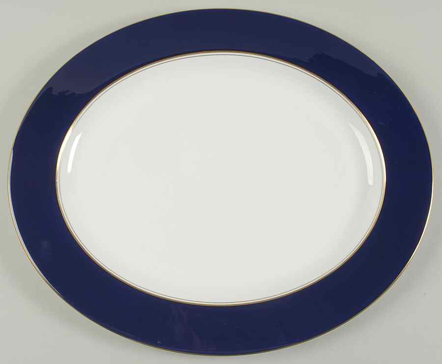 Ventura Cobalt Blue 15" Oval Serving Platter by Royal Worcester-1
