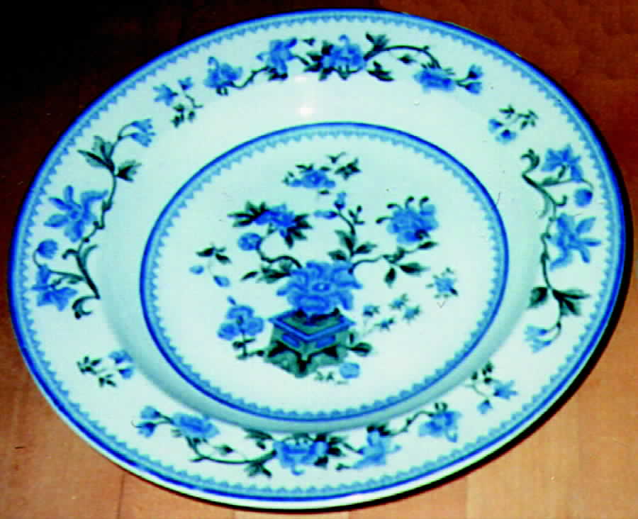 W8464 Blue & Green Dinner Plate by Royal Worcester-1